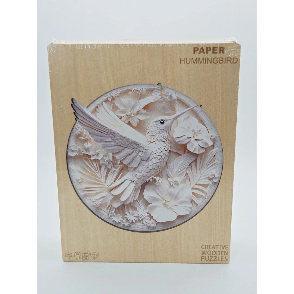 Jollitot Paper Hummingbird Creative Wooden Puzzle 200 Pieces Size M New